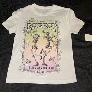 Good energy, dancing skeleton T-shirt